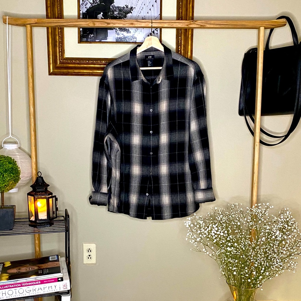 Unisex Black/White Flannel